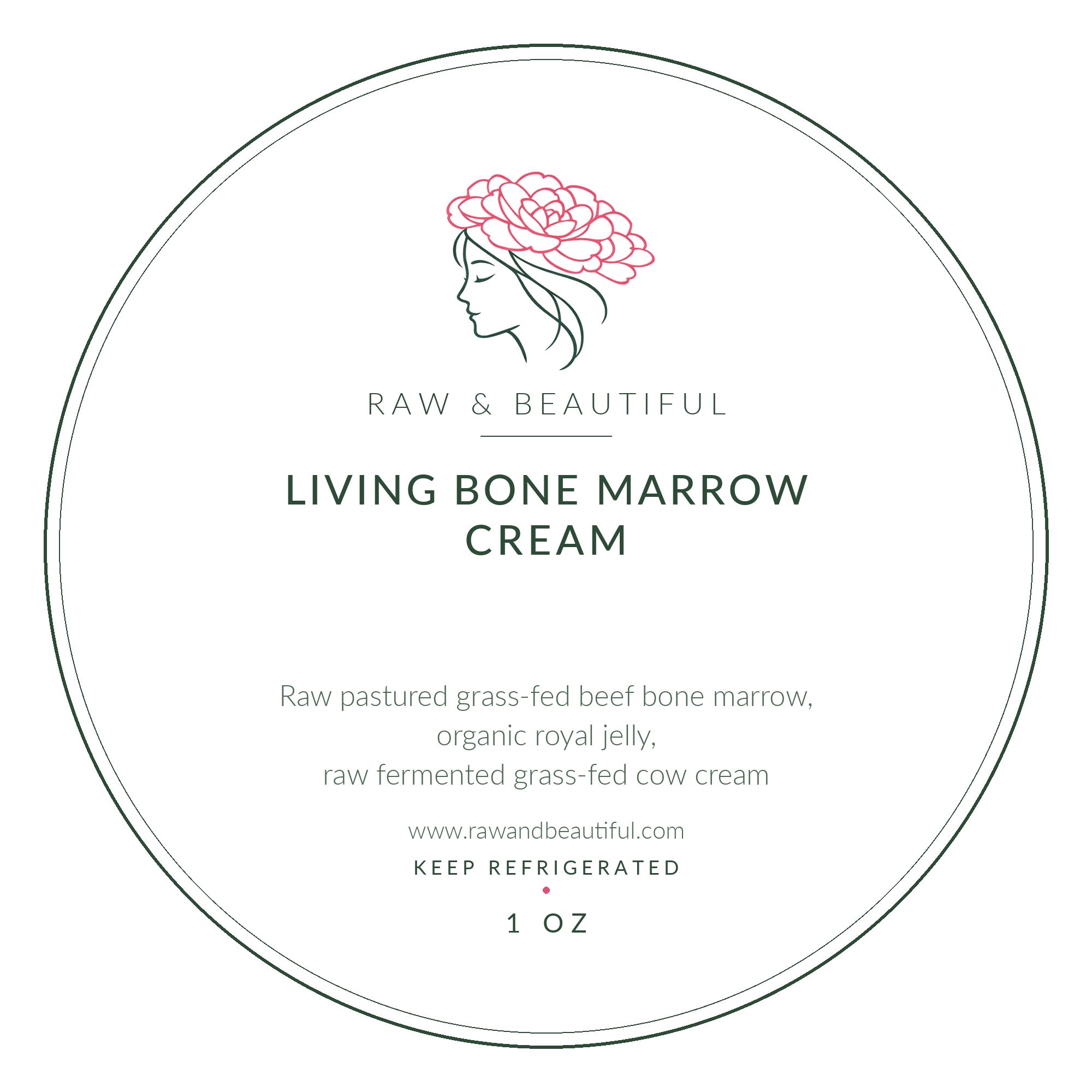 Living Bone Marrow Cream label